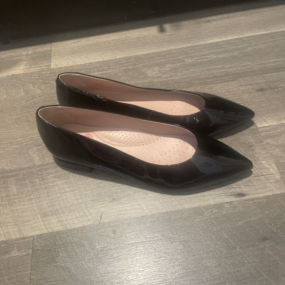 Marc Joseph NY‎ Madison Women's Black Patent Leather Comfort Flats Shoes 8 1/2
